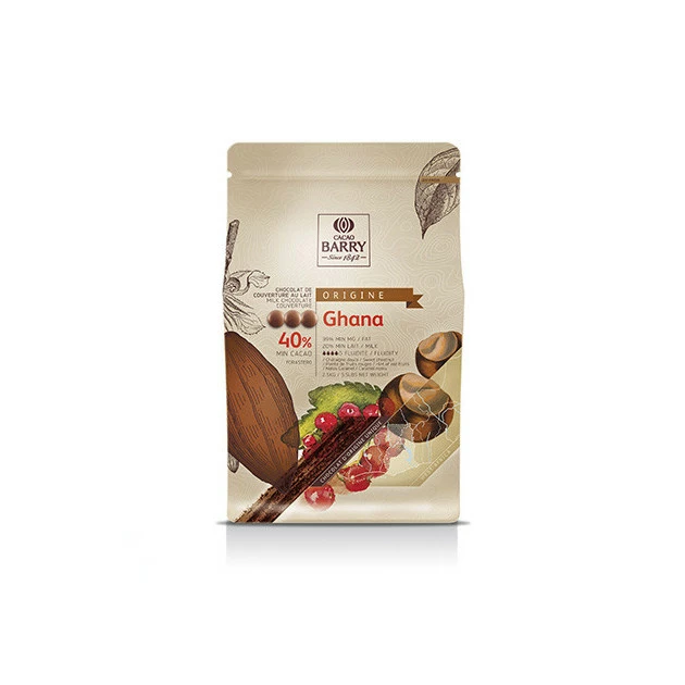 Chocolat au Lait Origine Ghana 40% 2,5 kg Barry 4 Chocolat au Lait Origine Ghana 40% 2,5 kg Barry – Image 2