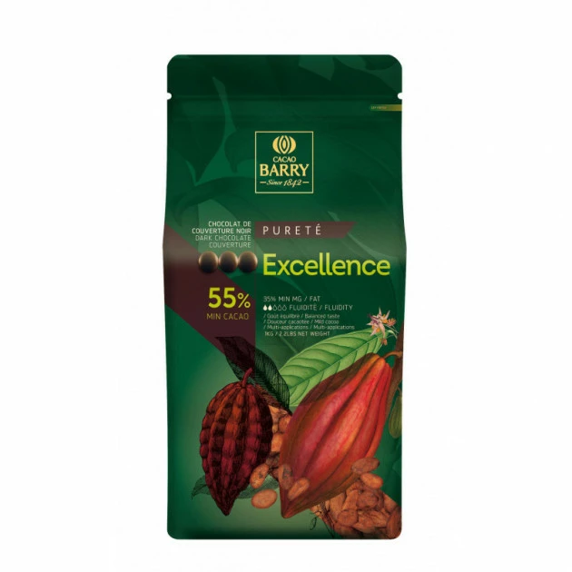 Chocolat de couverture Excellence 55% pistoles 5kg 4 Chocolat de couverture Excellence 55% pistoles 5kg – Image 2