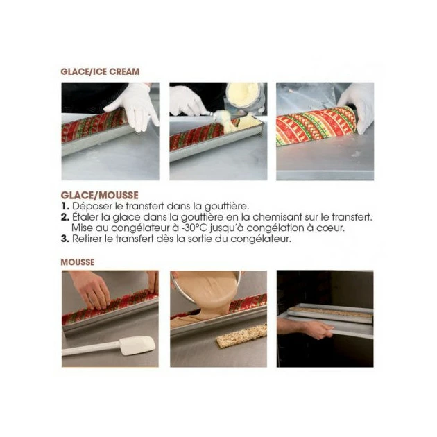 Feuille Transfert Chocolat Flocons 250x400 mm (x3) Florensuc 5 Feuille Transfert Chocolat Flocons 250x400 mm (x3) Florensuc – Image 3