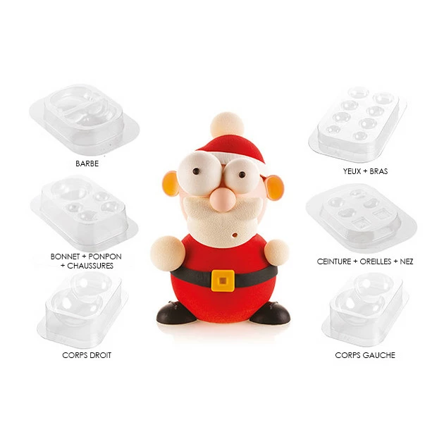 Kit Moules Chocolat Père Noël en PVC 18,8 cm x H 24,8 cm (x5) Silikomart Professional 4 Kit Moules Chocolat Père Noël en PVC 18,8 cm x H 24,8 cm (x5) Silikomart Professional – Image 2