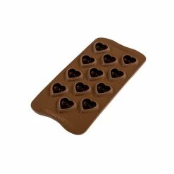 Moule à Chocolat 12 Cœurs Bombés Easy Choc - Silicone Spécial Chocolat -Pavoni Shop moule a chocolat 12 coeurs bombes easy choc silicone special chocolat 4