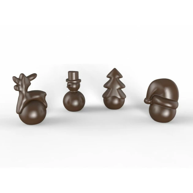 Moule Chocolat Boules de Noël Ø55x90 mm (x4) Chocolat Form 3 Moule Chocolat Boules de Noël Ø55x90 mm (x4) Chocolat Form