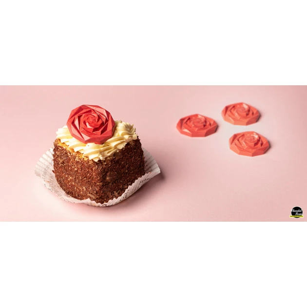 Moule Chocolat Caraque Rose 4,5 cm (x10) Chocolat Form 5 Moule Chocolat Caraque Rose 4,5 cm (x10) Chocolat Form – Image 3
