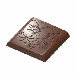 Moule Chocolat Carré Arrondi Fleur (x18) Chocolat Form