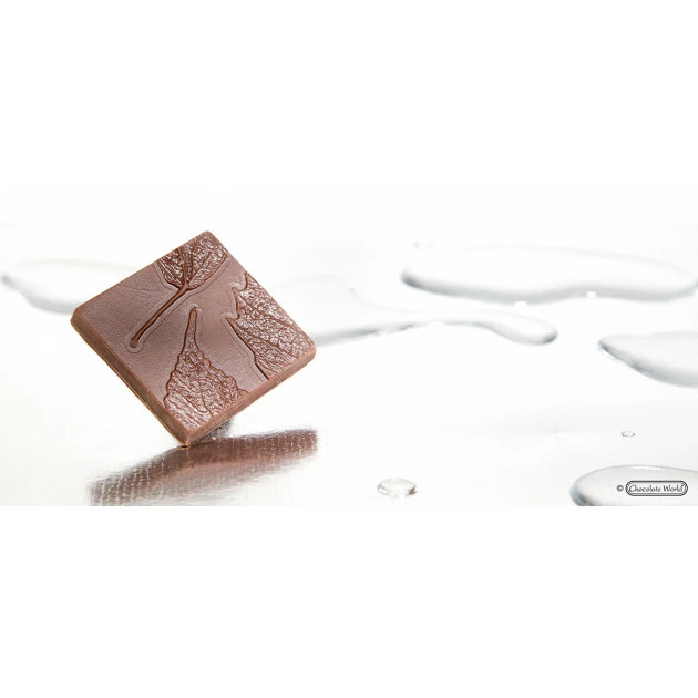 Moule Chocolat Carré avec Feuille (x10) Chocolate World 4 Moule Chocolat Carré avec Feuille (x10) Chocolate World – Image 2