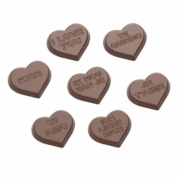 Moule Chocolat Coeur Je t'aime 30 mm (x21) Chocolate World 3 Moule Chocolat Coeur Je t'aime 30 mm (x21) Chocolate World