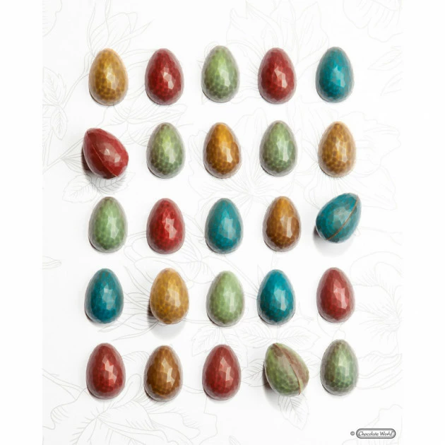 Moule Chocolat Oeuf à Facettes 33 mm (x24) Chocolate World 4 Moule Chocolat Oeuf à Facettes 33 mm (x24) Chocolate World – Image 2
