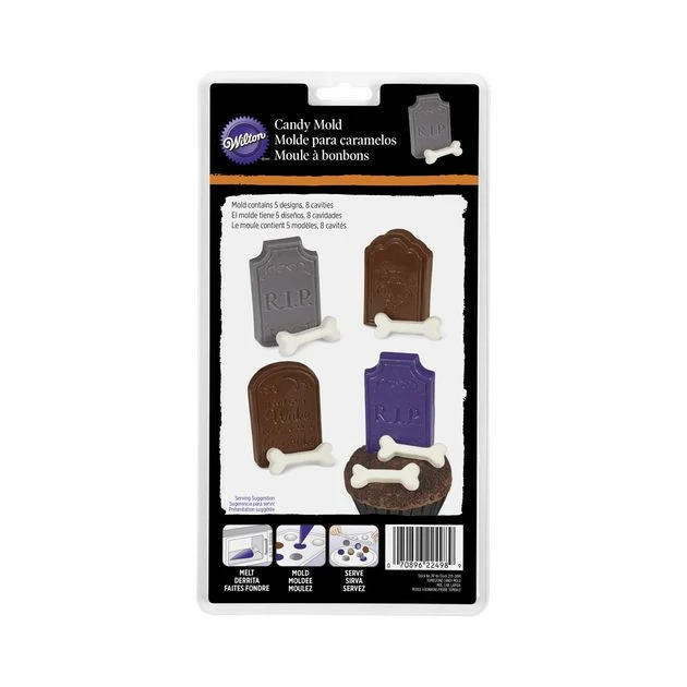 Moule Chocolat Pierre Tombale 8 Empreintes Wilton 5 Moule Chocolat Pierre Tombale 8 Empreintes Wilton – Image 3