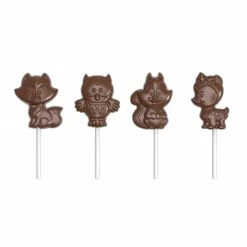 Moule Sucette Chocolat Animaux de la Forêt 65 mm (x4) Chocolate World