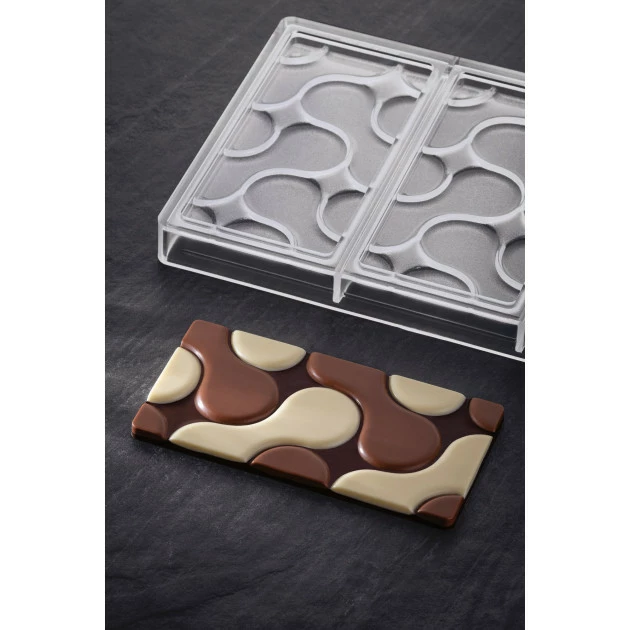 Moule Tablette Chocolat Flow 15,4 x 7,7 x H 0,8 cm (x3) Pavoni 4 Moule Tablette Chocolat Flow 15,4 x 7,7 x H 0,8 cm (x3) Pavoni – Image 2
