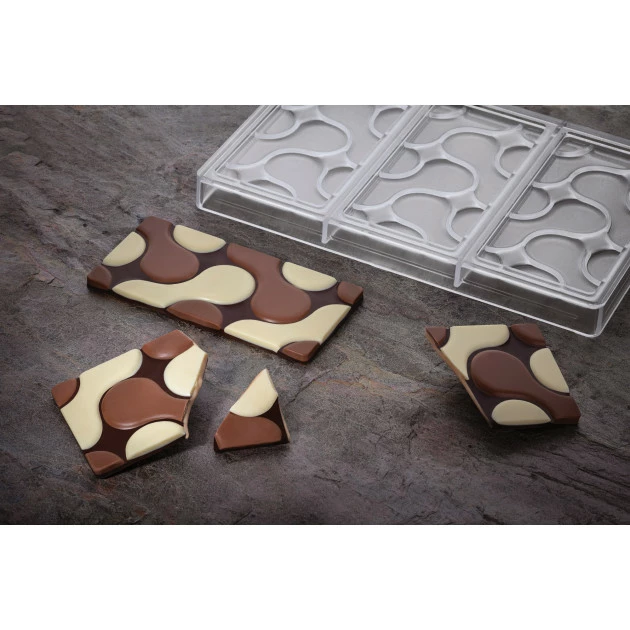 Moule Tablette Chocolat Flow 15,4 x 7,7 x H 0,8 cm (x3) Pavoni 5 Moule Tablette Chocolat Flow 15,4 x 7,7 x H 0,8 cm (x3) Pavoni – Image 3