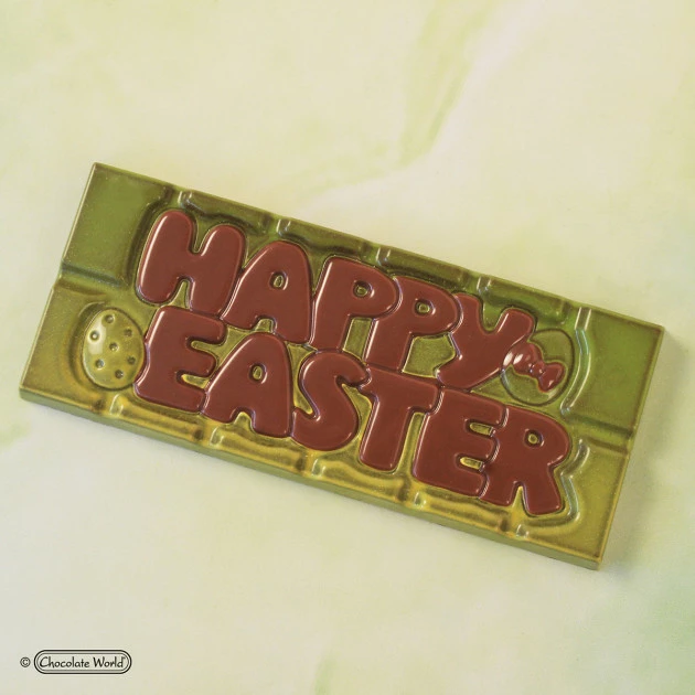 Moule Tablette Chocolat Happy Easter 11,8 x 5 cm (x4) Chocolate World 4 Moule Tablette Chocolat Happy Easter 11,8 x 5 cm (x4) Chocolate World – Image 2