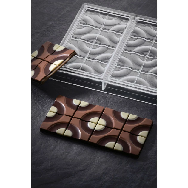 Moule Tablette Chocolat Target 15,4 x 7,7 cm x H 0,8 cm (x3) Pavoni 4 Moule Tablette Chocolat Target 15,4 x 7,7 cm x H 0,8 cm (x3) Pavoni – Image 2